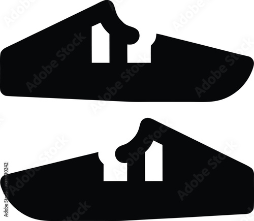 moccasins native american silhouette vector illustration on transparent background