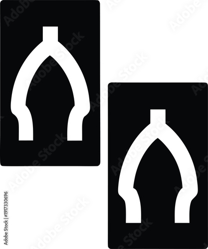 japanese geta silhouette vector illustration on transparent background
