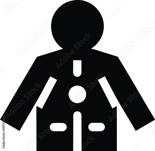 gps tracked child safety coat silhouette vector illustration on transparent background