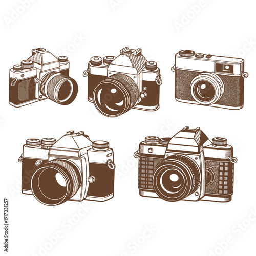 Retro Vintage Camera Vector Illustration.