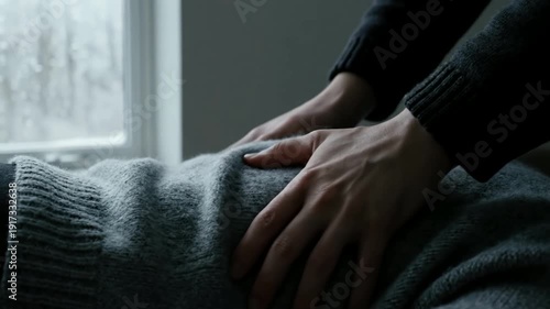 Hands Typing on Laptop Keyboard in Bright Office Environment with Natural Lighting