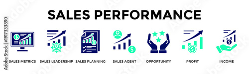 Sales Performance Banner Web Icon Vector Illustration Concept For Increase Revenue Through Structured Planning And High Performance Sales Teams