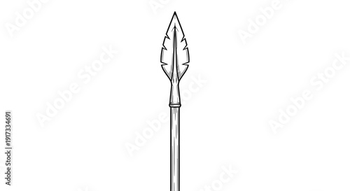 Ancient Spearhead Illustration - Vintage Weapon Design
