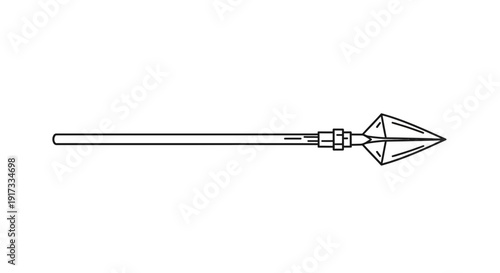 Ancient Spearhead Outline Icon - Vintage Weapon Symbol