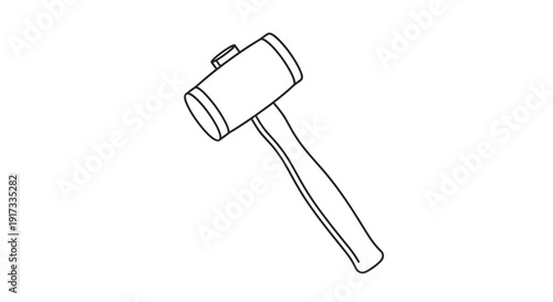 Black and White Gavel Illustration.