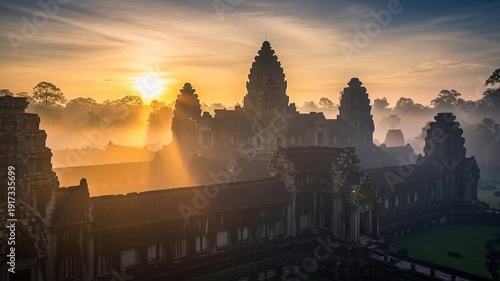 sunset over the city