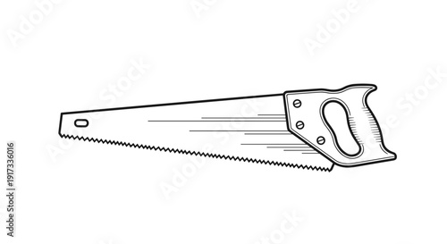 Hand Saw Tool Illustration Isolated.