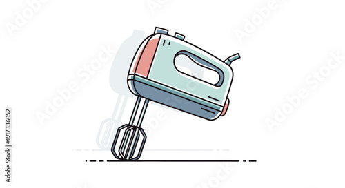 Handheld Electric Mixer Illustration Kitchen.