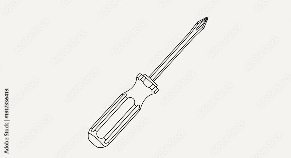 Fototapeta premium Screwdriver Tool Isolated White Background 1.