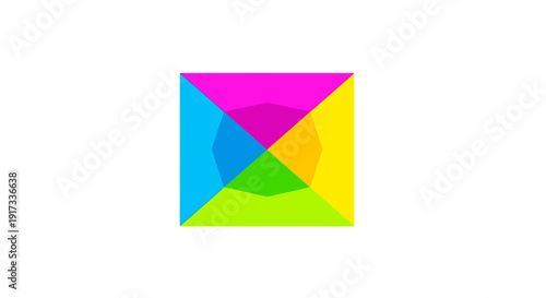 Free Download Abstract Geometric Shape Logo - Vibrant Colors, Modern Design - GFXLoad