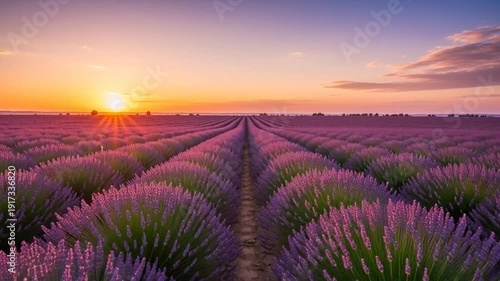 lavender field at sunset