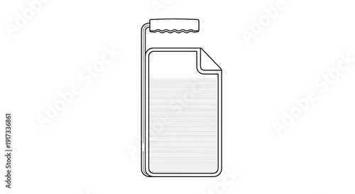 Simple Line Drawing of Oil Can.