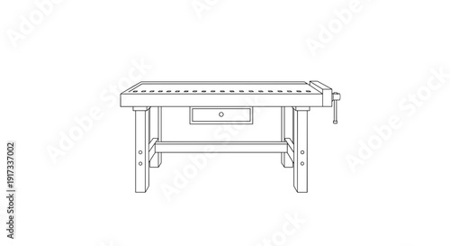 Simple Line Drawing of Workbench.