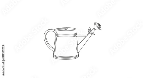 Simple Line Drawing Watering Can.