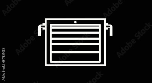 Simple Toaster Icon on Black.