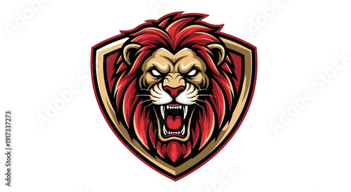Fierce Lion Mascot Logo - Roaring with Aggression and Power