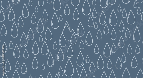 Water Droplets Pattern on Blue.
