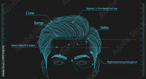 Digital rendering of a human head with scientific labels.