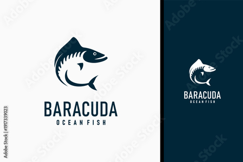 Barracuda fish logo symbol icon design