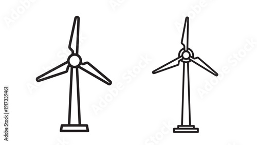 Twin Wind Turbines Illustration Representing Wind Energy Farm Renewable Power and Sustainable Infrastructure