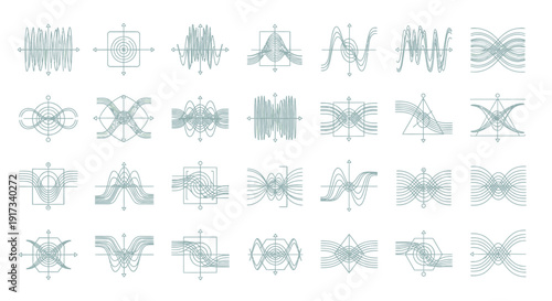 Audio Waveform and Sound Signal Visualization Set
