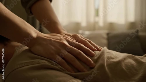 Hands United in Circle Showing Support and Collaboration in Warm Indoor Setting with Natural Lighting