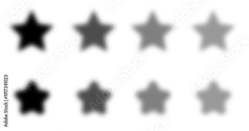 Star and flower shadows with different intensities - Blurry shapes - isolated on white or transparent background