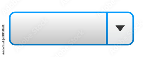 Message Input Field with Dropdown Arrow Blue Gradient UI Box Isolated on Transparent Background