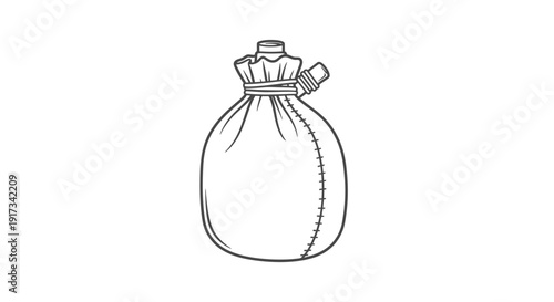 Vintage Pouch Bag with Drawstring, Handcrafted Leather Pouch, Medieval Style Bag, Retro Accessory