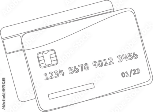 Credit Card Illustration on White Background