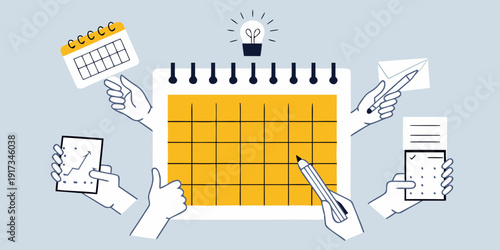 Planning and scheduling concepts illustrated with calendars and mobile devices