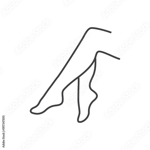 Outline woman legs icon isolated flat style design.