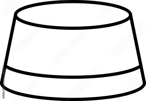 Songkok Peci traditional velvet cap line art icon