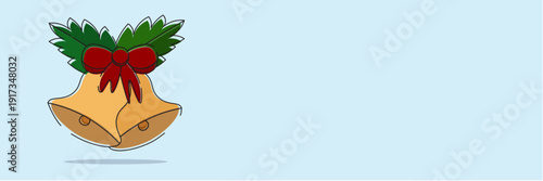 Christmas bells with a red bow