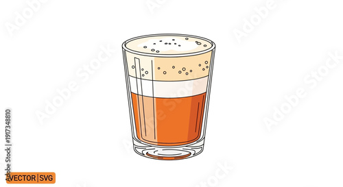 Refreshing Cold Brew Coffee with Creamy Foam in a Tall Glass, Isolated on White Background