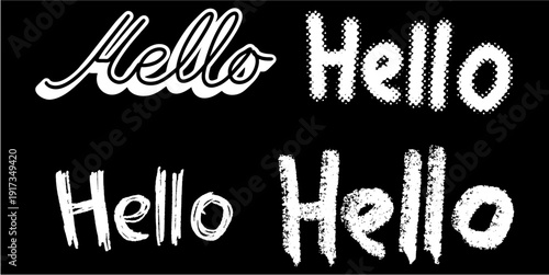 set hello words icon vector for greeting designs. Ideal for welcome banners, chat apps, and friendly messages. Symbolizes communication, social connection, and polite intros.