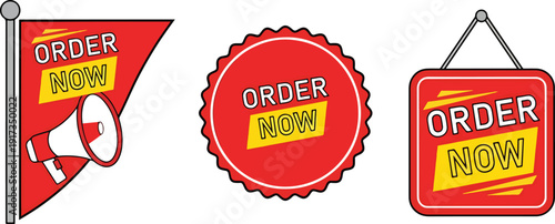 Order Sign Megaphone Red Vector