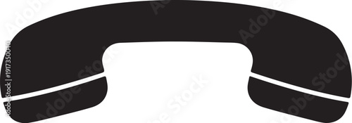 Black Telephone Receiver on White Background Illustration
