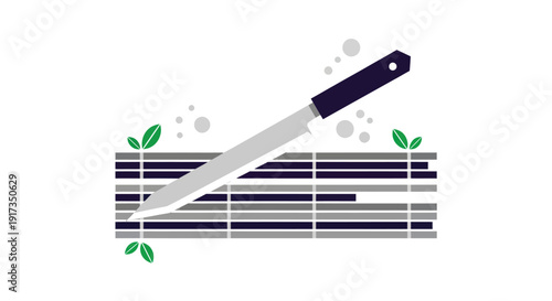 Knife illustration over vector background