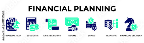 Financial Planning Banner Web Icon Vector Illustration Concept For Plan Income And Expenses For Stable Financial Growth