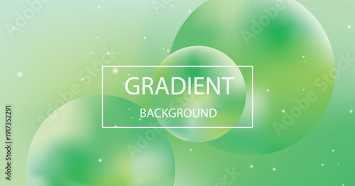 Abstract green gradient mesh background with overlapping circles and light particles vector