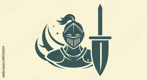 Knight in armor with sword