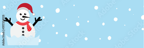 A snowman enjoying snowfall