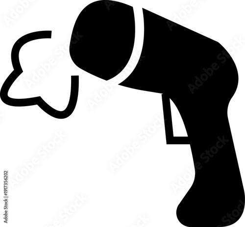 Steamer nozzle icon, Powerful garment steamer emblem. vector steam cleaner head symbol design electric portable device for travel. flat household appliance accessory design for home maintenance