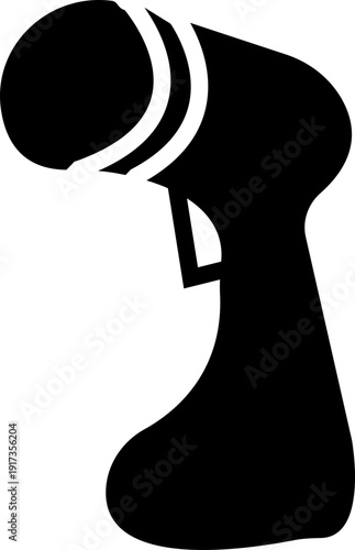 Steamer nozzle icon, Powerful garment steamer emblem. vector steam cleaner head symbol design electric portable device for travel. flat household appliance accessory design for home maintenance