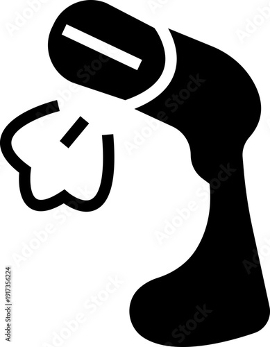 Steamer nozzle icon, Powerful garment steamer emblem. vector steam cleaner head symbol design electric portable device for travel. flat household appliance accessory design for home maintenance