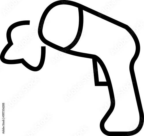 Steamer nozzle icon, Powerful garment steamer emblem. vector steam cleaner head symbol design electric portable device for travel. flat household appliance accessory design for home maintenance