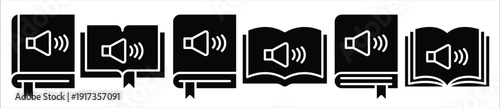audio book icon set audiobook symbol ebook sign