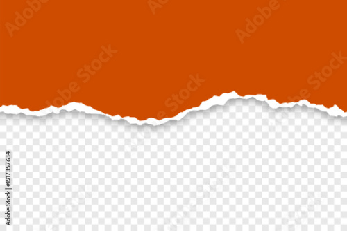 browen torn paper on transparent background