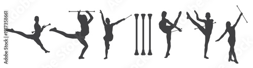  baton twirling silhouette twirling sport baton silhouette